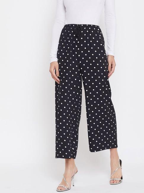 crimsoune club black & white polka dot palazzos