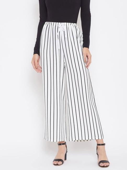 crimsoune club white & black striped palazzos