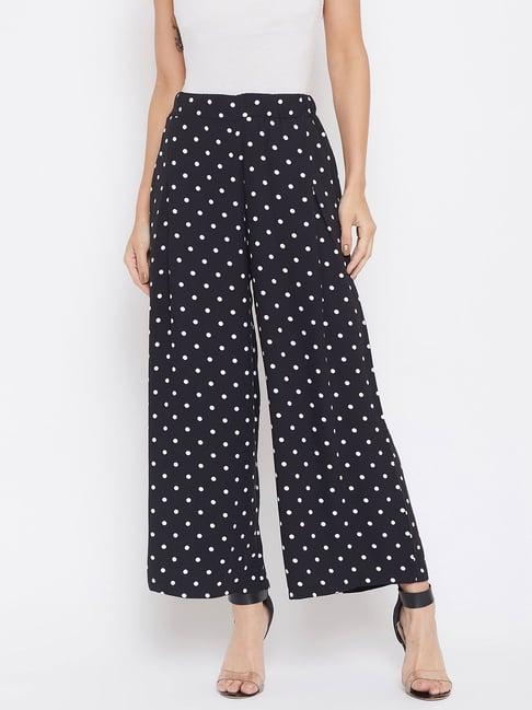 crimsoune club black & white polka dot palazzos