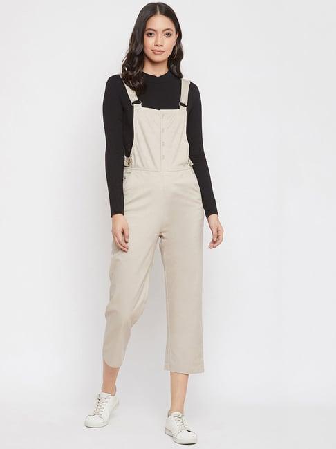 crimsoune club beige midi dungarees