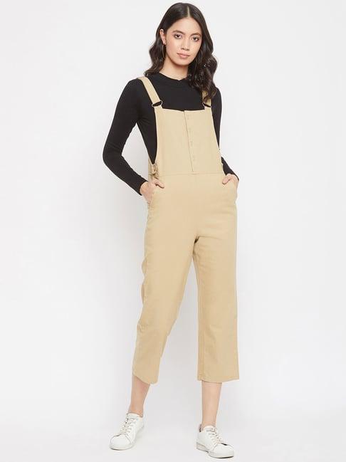 crimsoune club beige midi dungarees