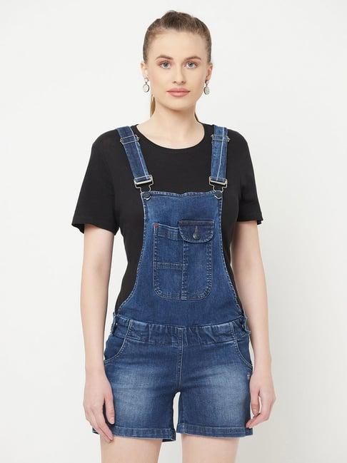 crimsoune club blue mini dungarees