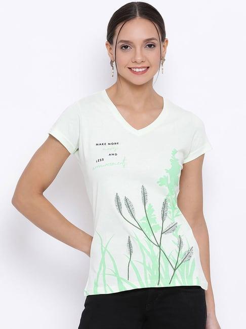 crimsoune club light green printed t-shirt