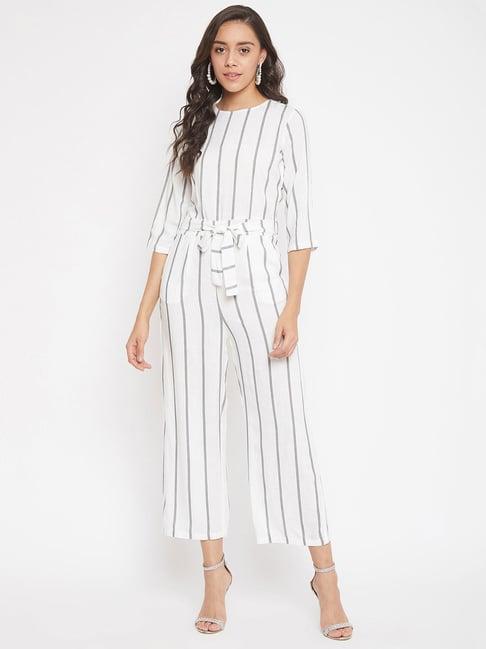 crimsoune club white striped jumpsuit