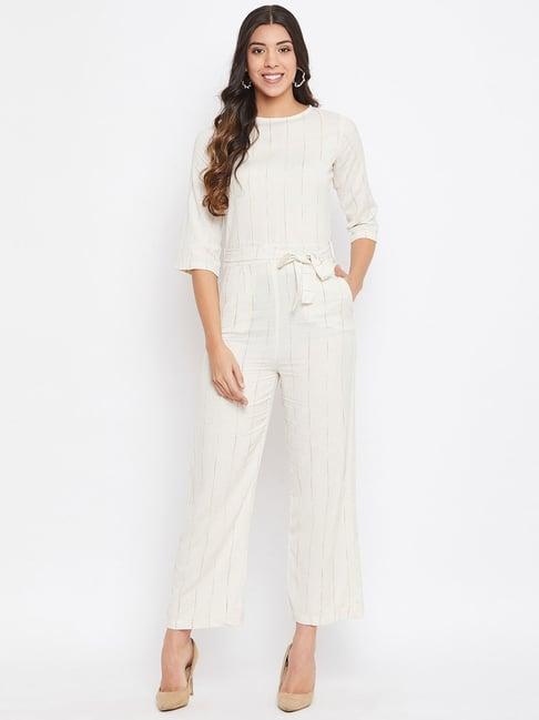 crimsoune club white striped jumpsuit