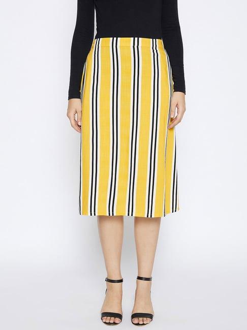 crimsoune club yellow & white striped skirt