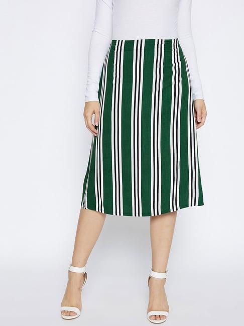 crimsoune club green & white striped skirt