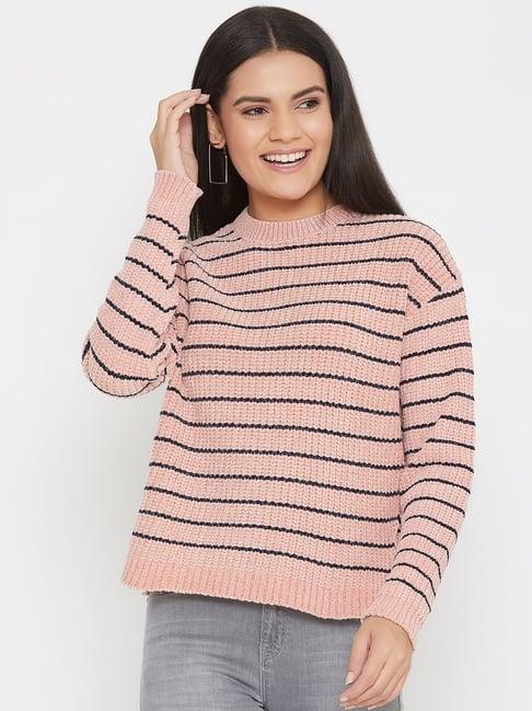 crimsoune club pink striped sweater