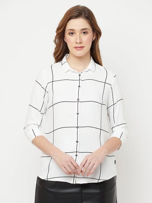 crimsoune club white checks shirt