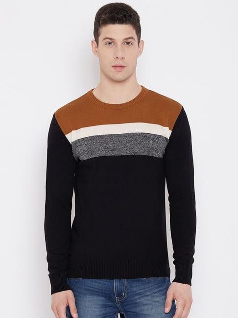 crimsoune club black regular fit colour block sweater