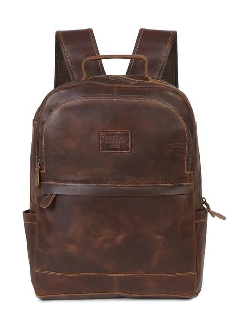 teakwood leathers 30 ltrs brown medium backpack