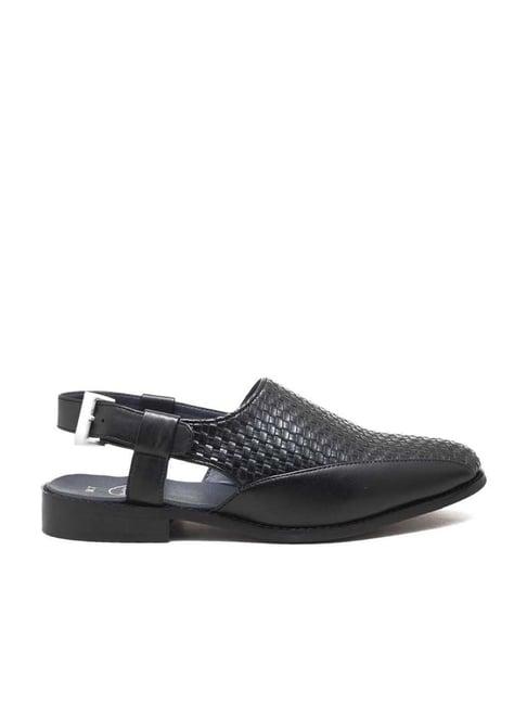 monkstory men's avola black back strap sandals