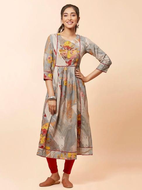 urban mystic multicolor printed a line kurta