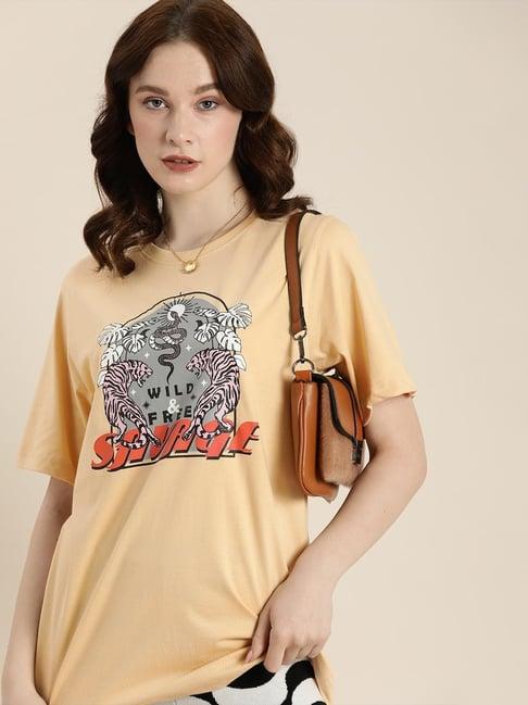 dillinger beige graphic print t-shirt