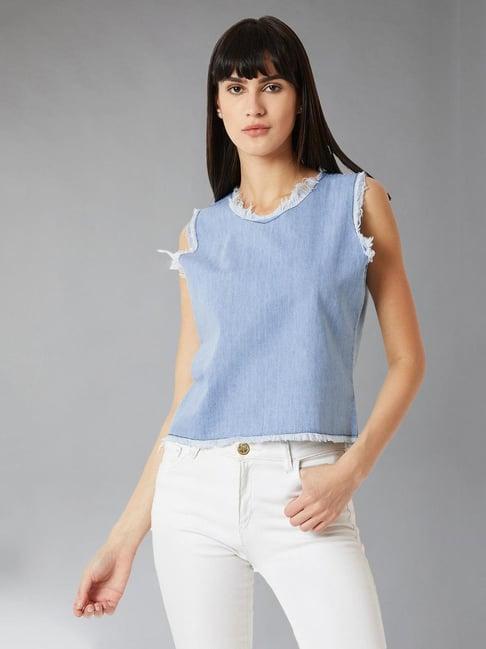 dolce crudo light blue regular fit top