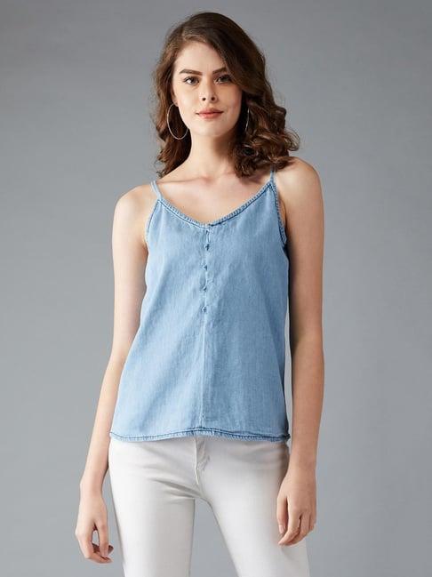 dolce crudo light blue regular fit top