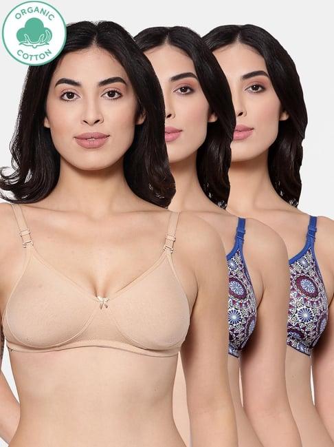 inner sense multicolor bra (pack of 3)