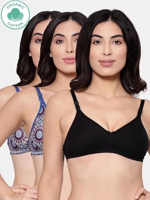 inner sense multicolor bra (pack of 3)