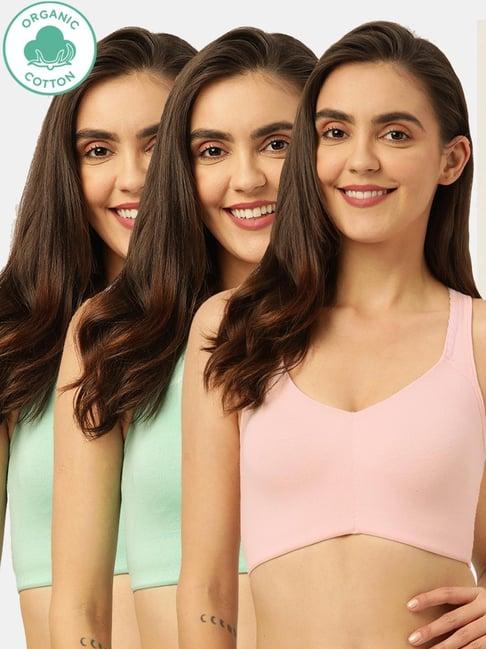 inner sense multicolor bra (pack of 3)