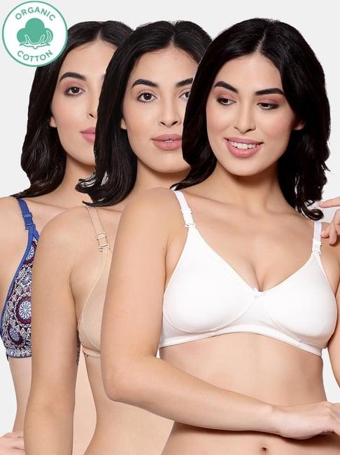 inner sense multicolor bra (pack of 3)