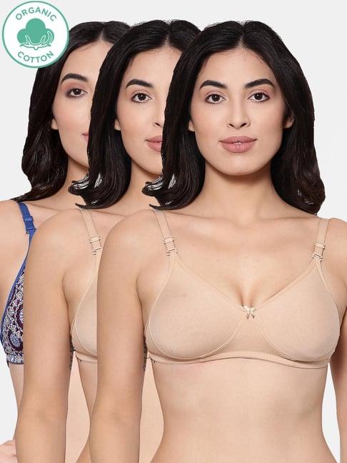 inner sense multicolor bra (pack of 3)