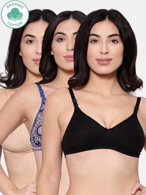 inner sense multicolor bra (pack of 3)