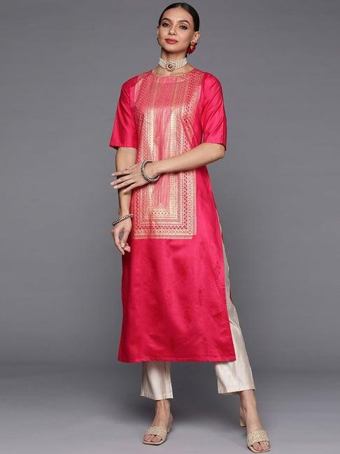 indo era pink printed kurta