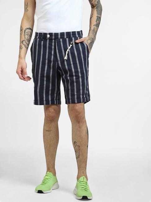 jack & jones navy striped shorts