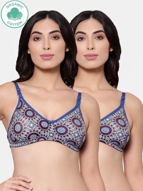 inner sense blue printed bra (pack of 2)