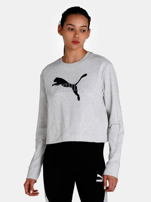 puma  grey printed sweatshirt