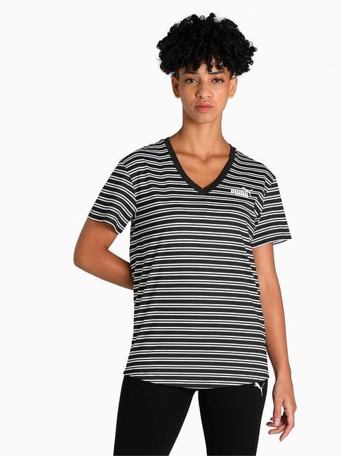 puma black & white striped t-shirt