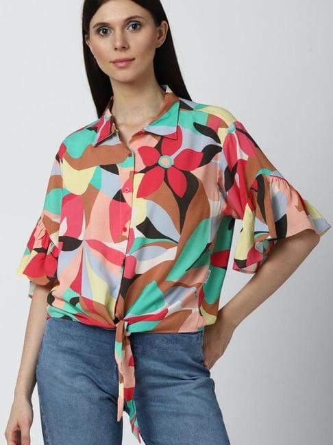 forever 21 multicolor abstract print shirt