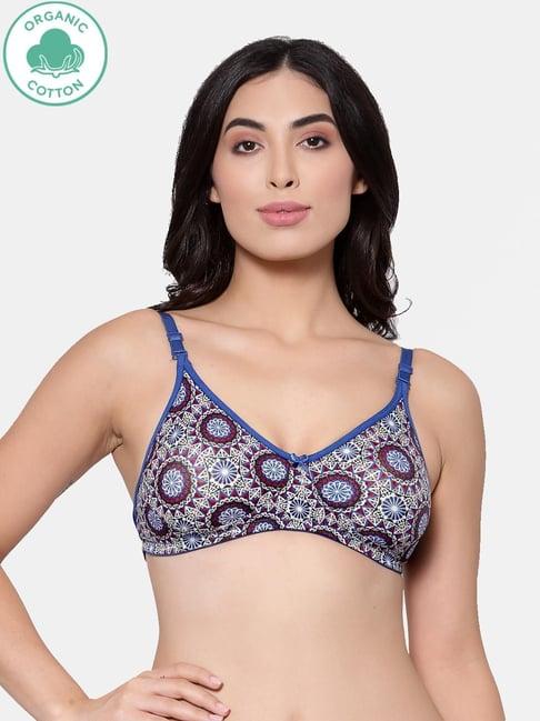 inner sense blue printed non-padded bra