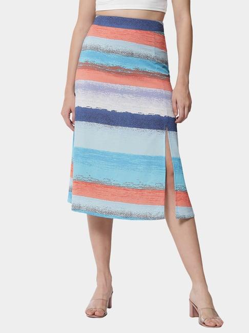 trend arrest multicolor striped skirt