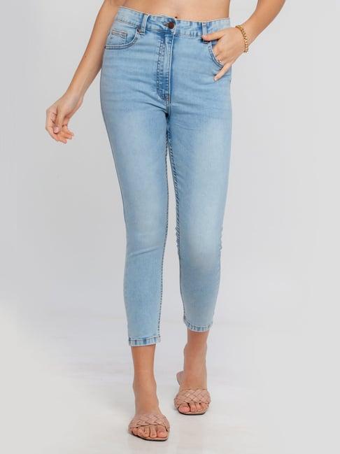 zink london light blue relaxed fit high rise jeans