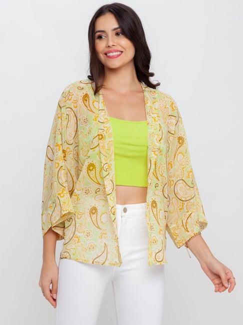 zink london light green printed shrug