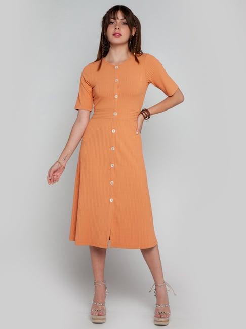 zink london orange midi shirt dress