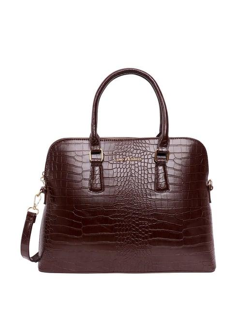 lino perros brown textured medium handbag