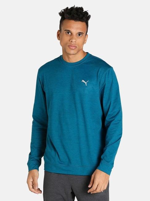 puma blue printed regular fit sweatshirt