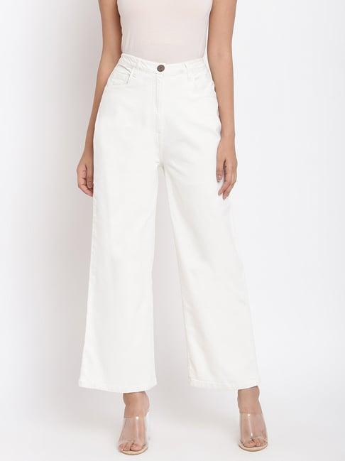 fabnu by fabindia white cotton pants