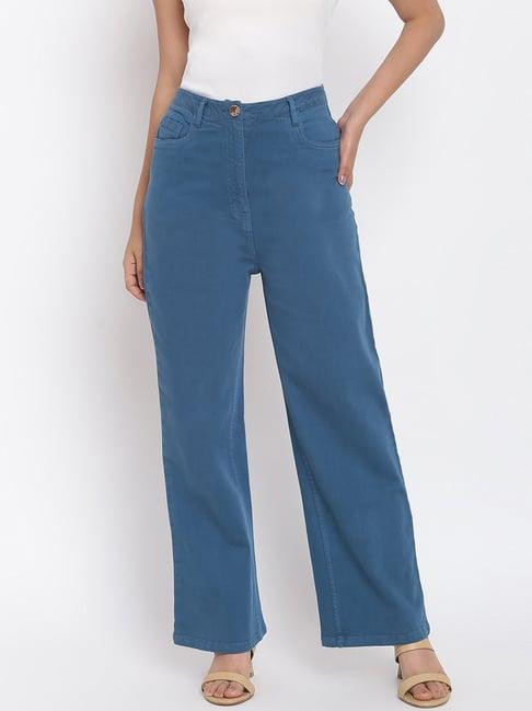 fabnu by fabindia blue cotton pants