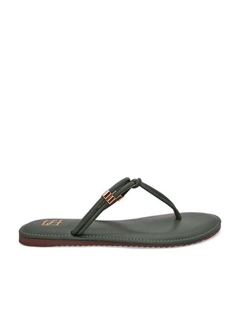 hydes n hues women's pine green thong sandals