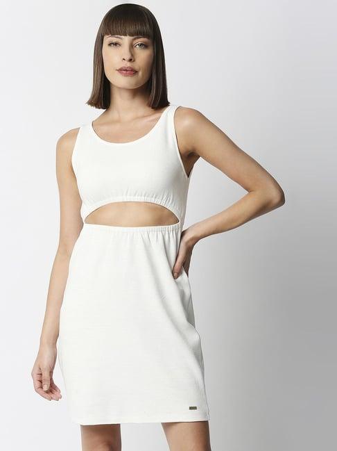 disrupt white regular fit dress