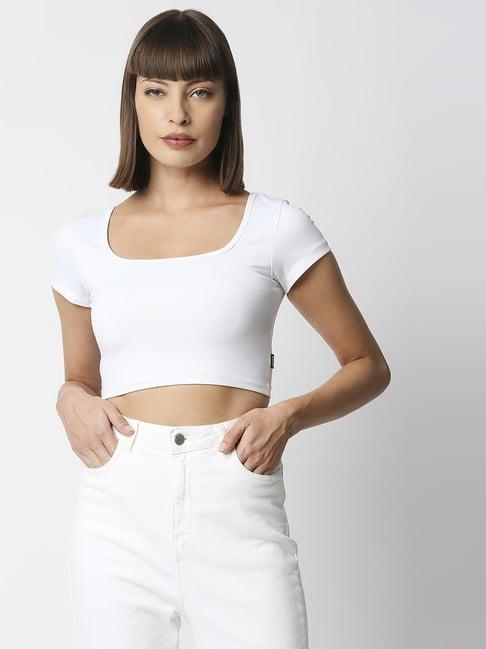 disrupt white slim fit top