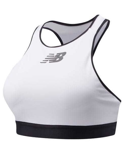 new balance white round neck sports bra