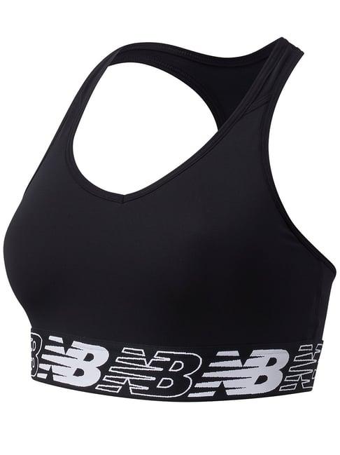 new balance black round neck sports bra