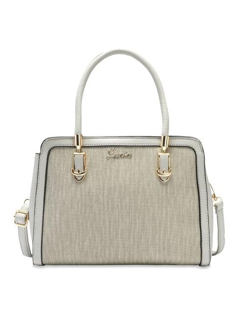 luvoksi grey textured large satchel handbag