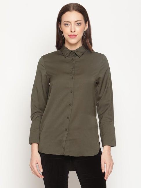 mettle olive regular fit shirt