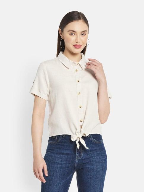 mettle off white regular fit shirt