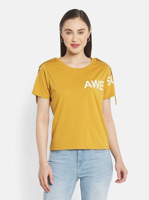 mettle mustard regular fit t-shirt